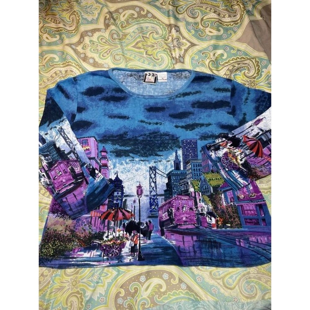 Vintage Take Two Cityscape Beaded T-Shirt